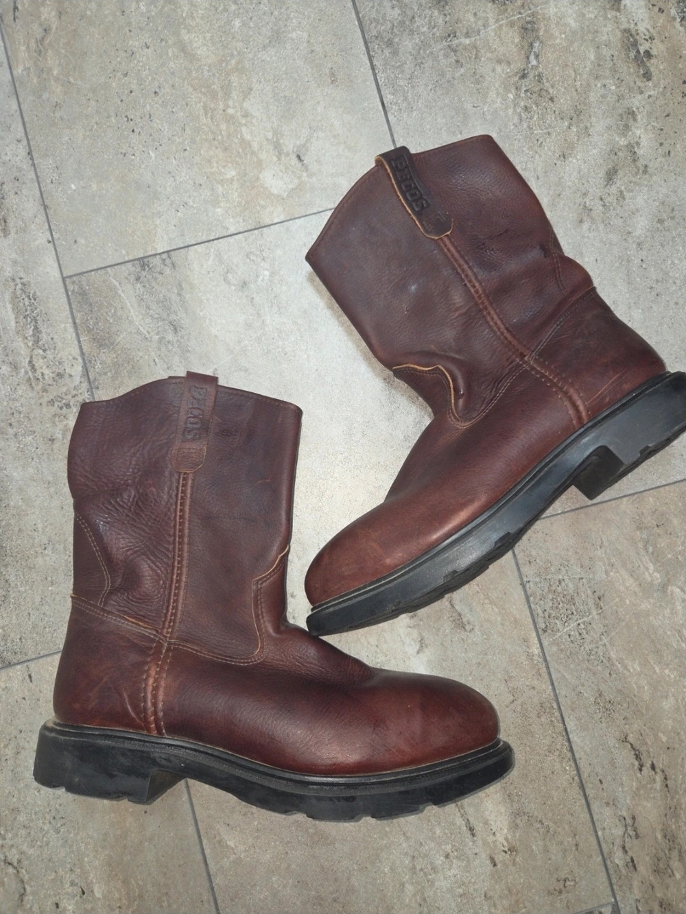 - Red Wing Shoes Brown Leather Pull-On Steel Toe Work Boots